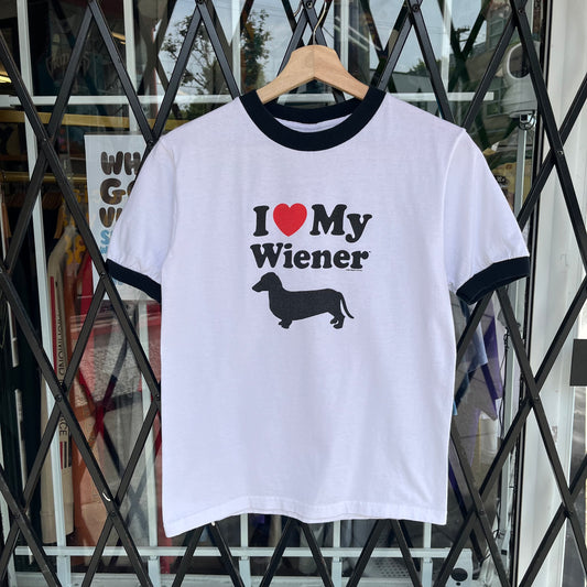 2004 Wiener Dog Ringer Tee - Size Youth L