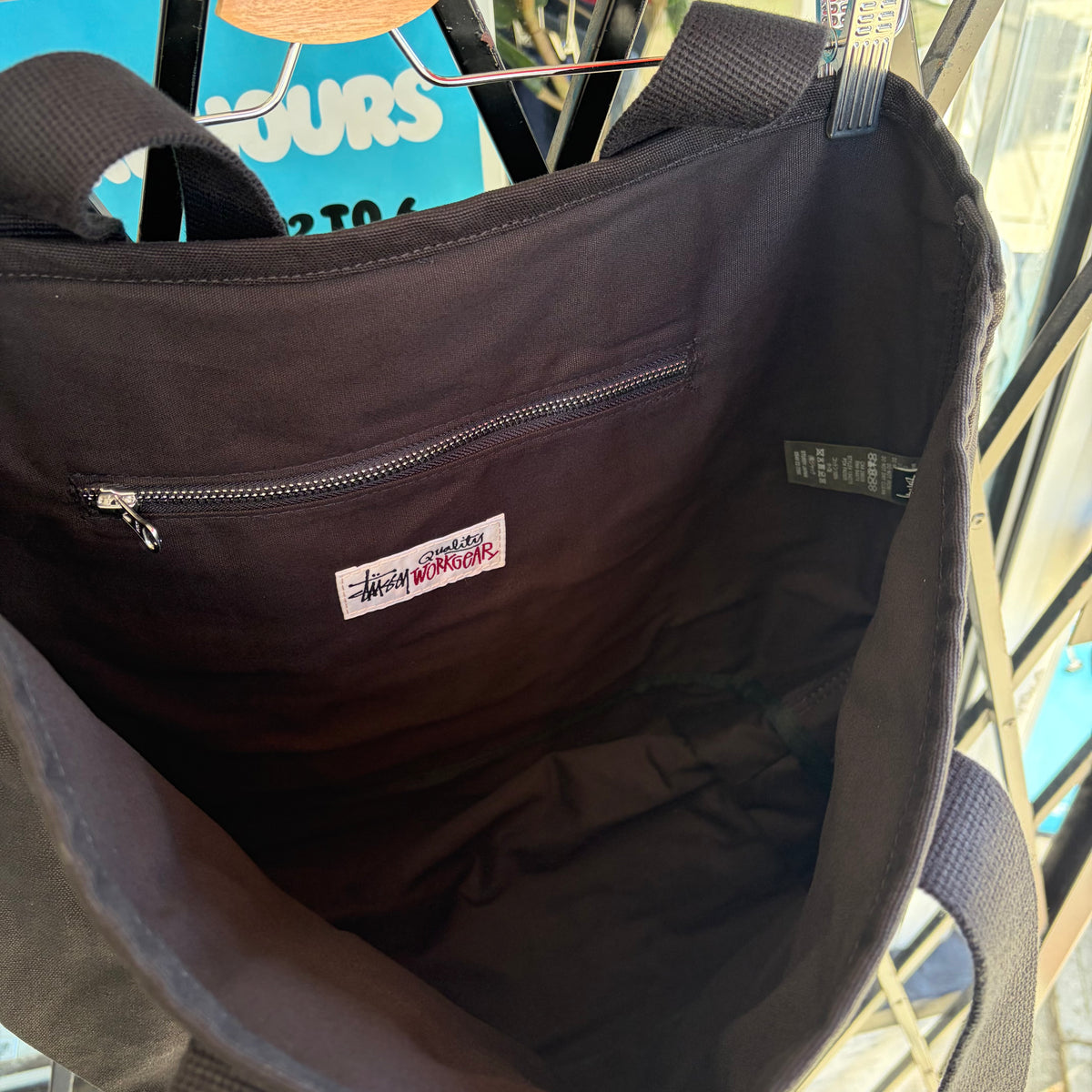 Stussy Canvas Market Tote Bag Black