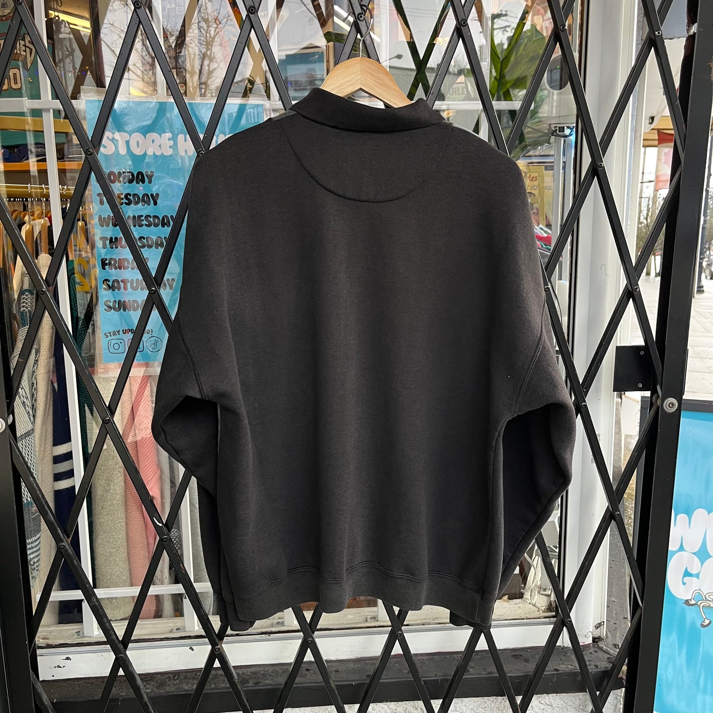 Vintage Colour Block Collard Sweater - Size L