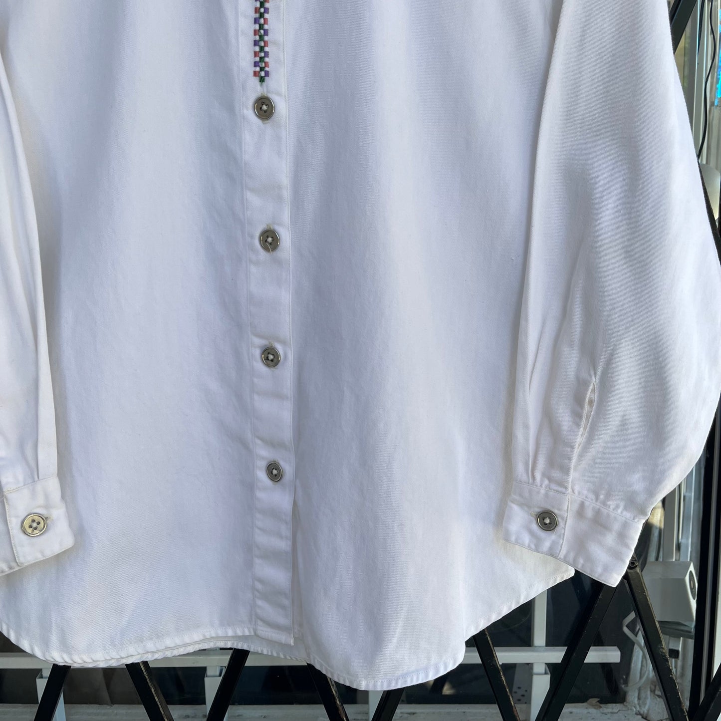 Vintage Embroidered Button Up Shirt - Size Women’s L