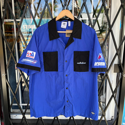 Adidas Nylon Short Sleeve Button Up - Size XL