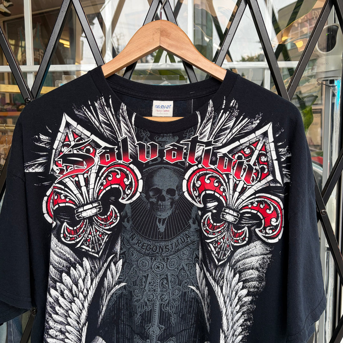 Y2K Salvation Skull Tee - Size XL