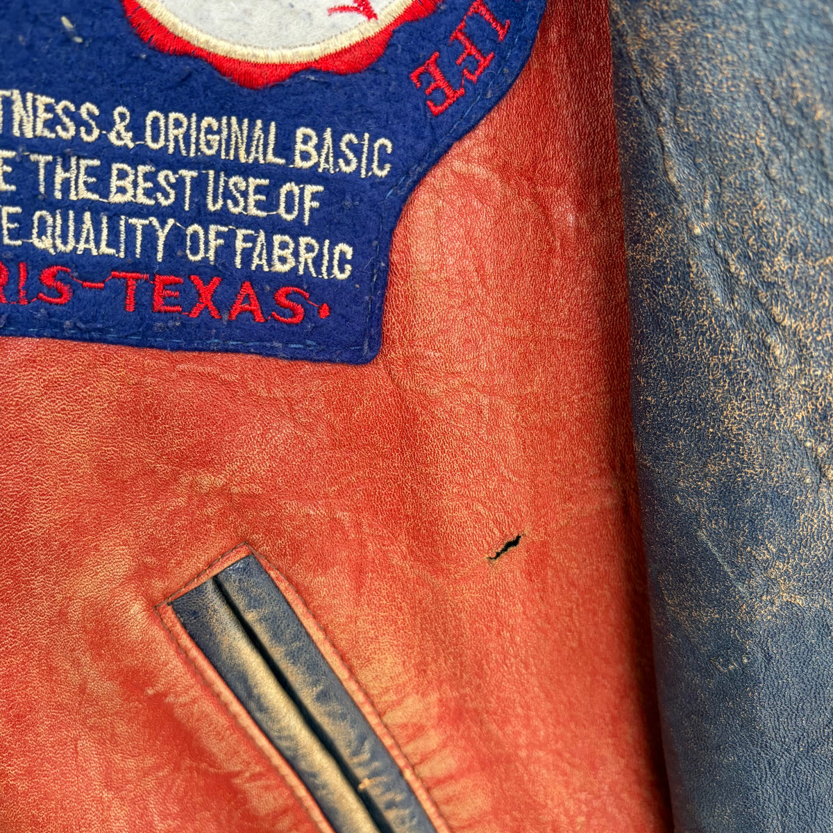 Vintage Buffalo Leather Baseball Varsity Jacket - Size M