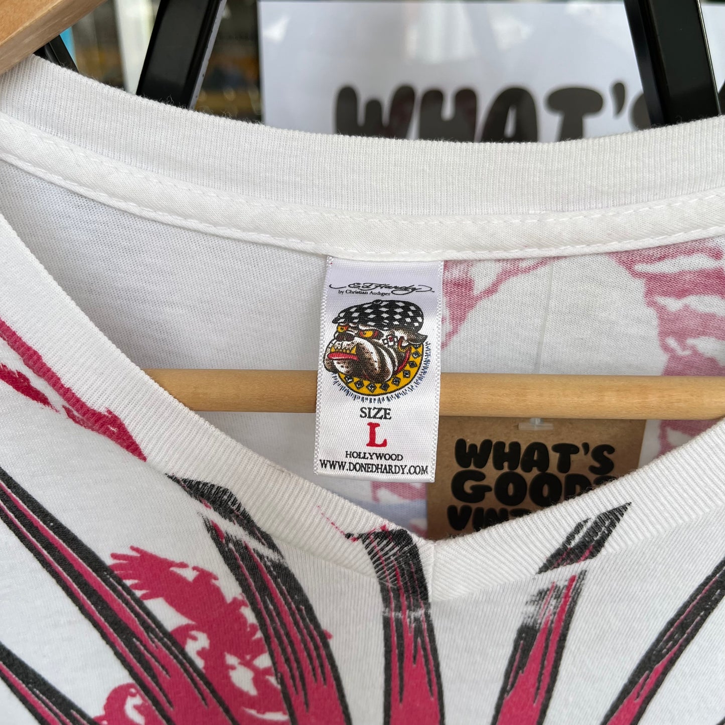 Y2K Ed Hardy V Neck Shirt - Size L