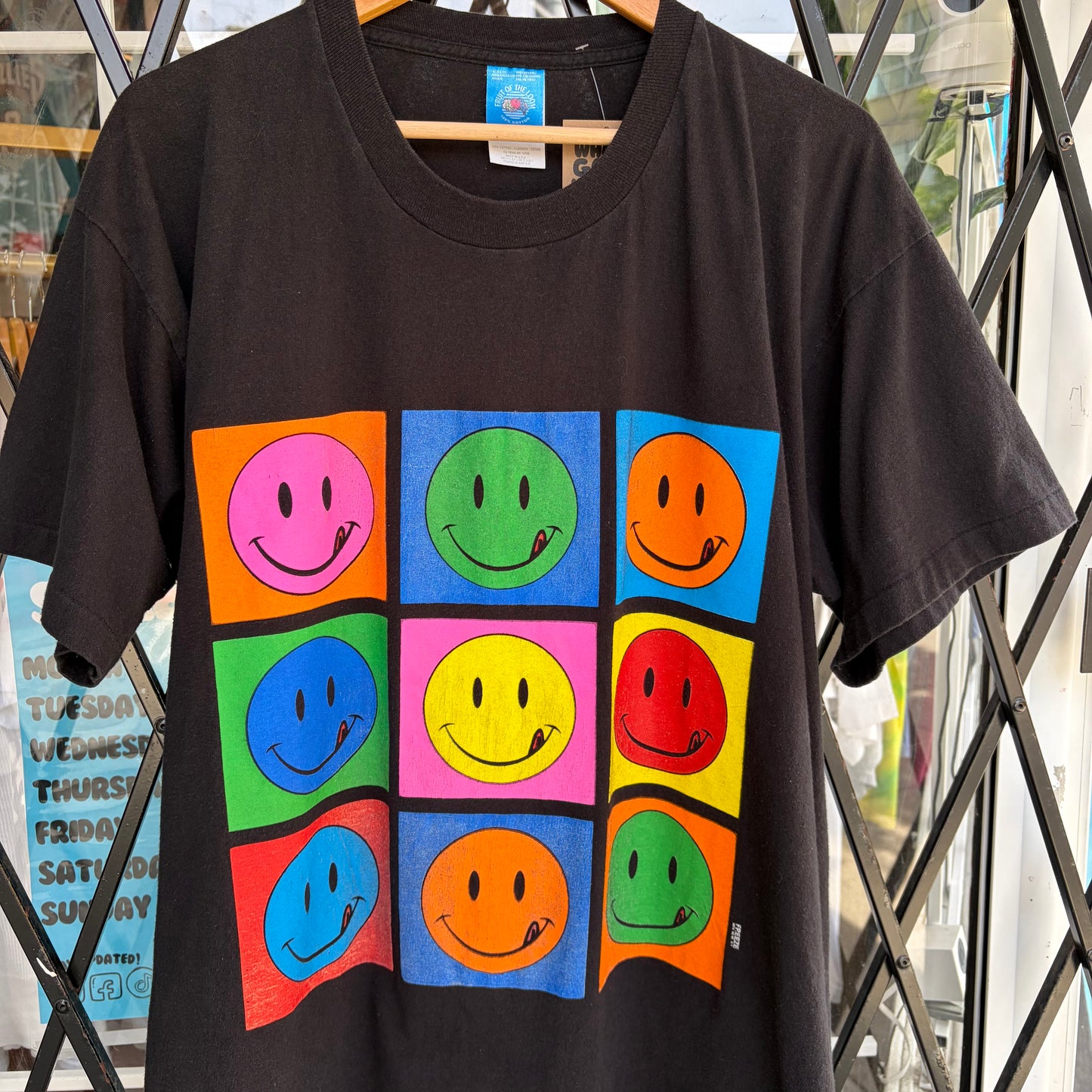 Vintage Smiley Faces Tee - Size XL