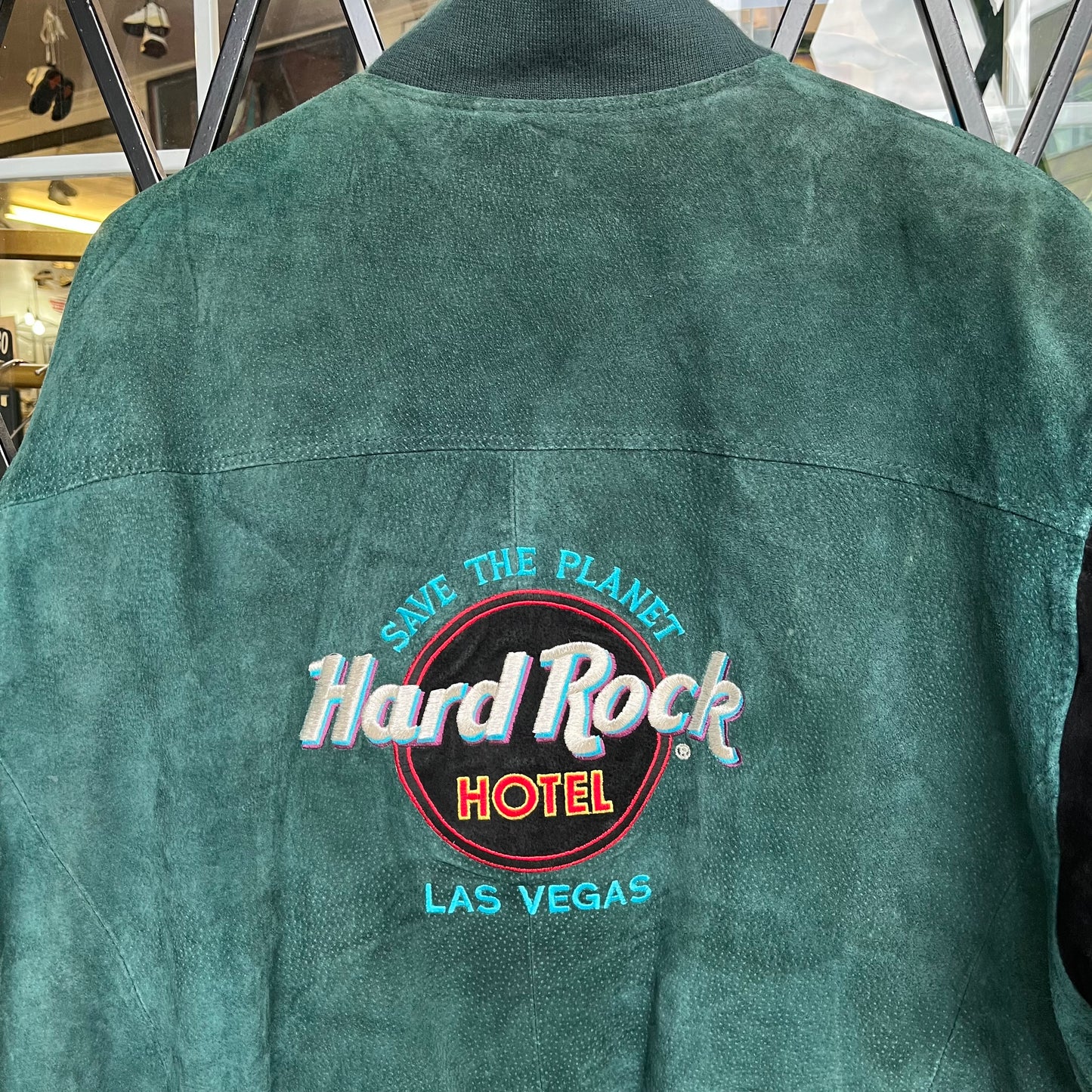 Vintage Hard Rock Cafe Las Vegas Save The Planet Genuine Leather Jacket - Size L