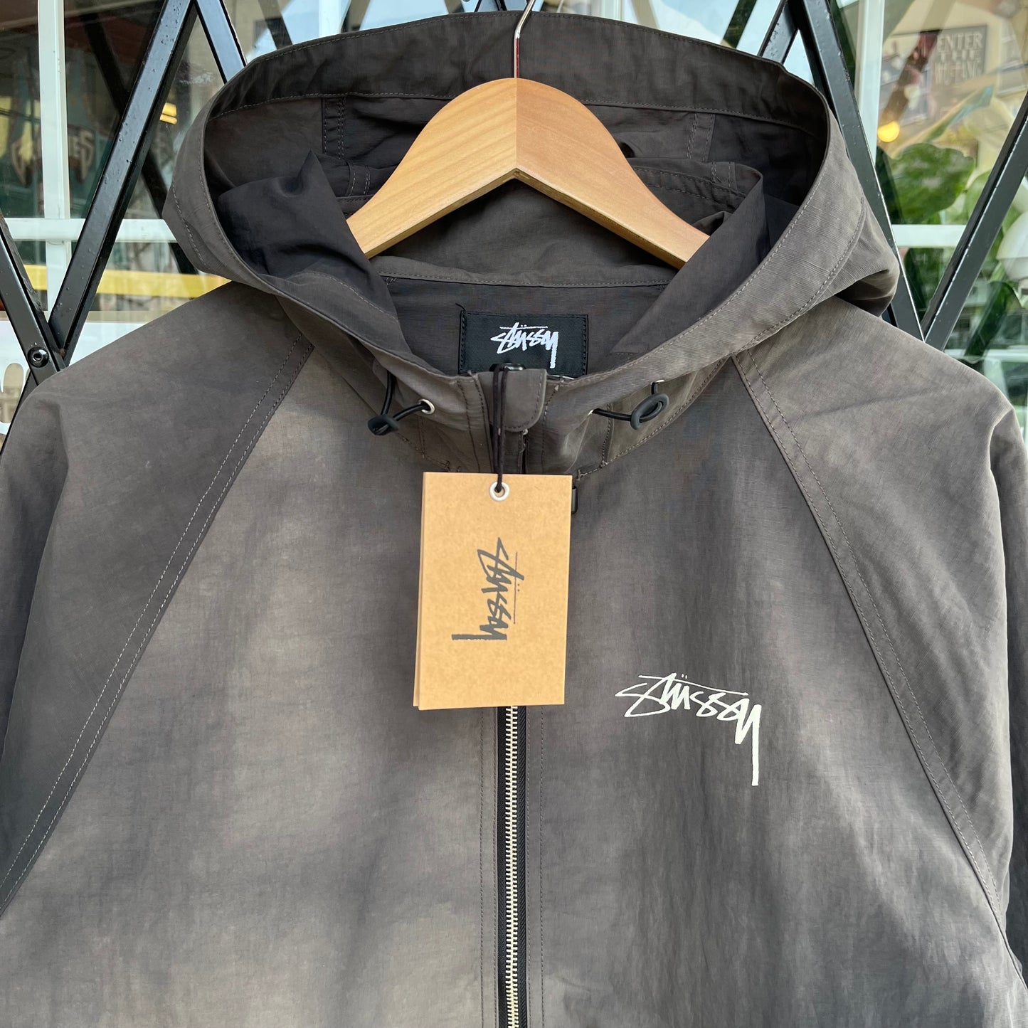 Stussy Beach Shell Wave Dye Jacket Black - Size M