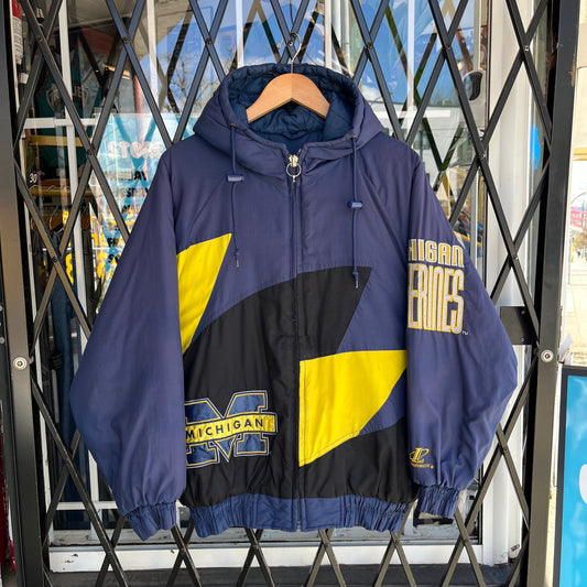 Vintage Logo Athletic Michigan Wolverines Sharktooth Jacket - Size S