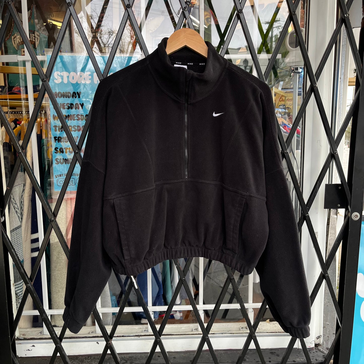 Newer Nike Fleece Cropped Quarter Zip Sweater - Size Womens S