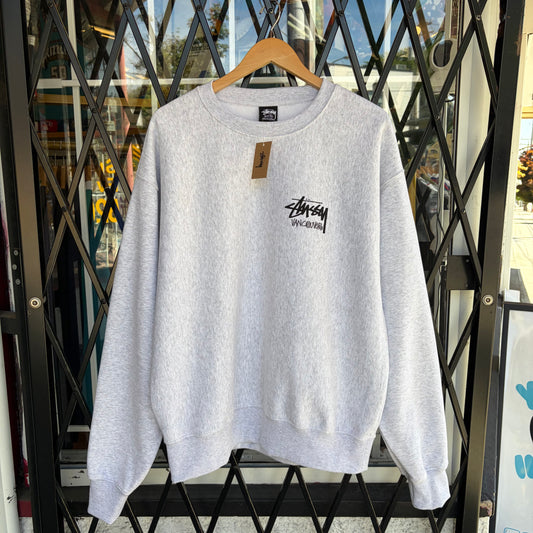 Stussy Vancouver Stock Crewneck Ash Heather - Size XL