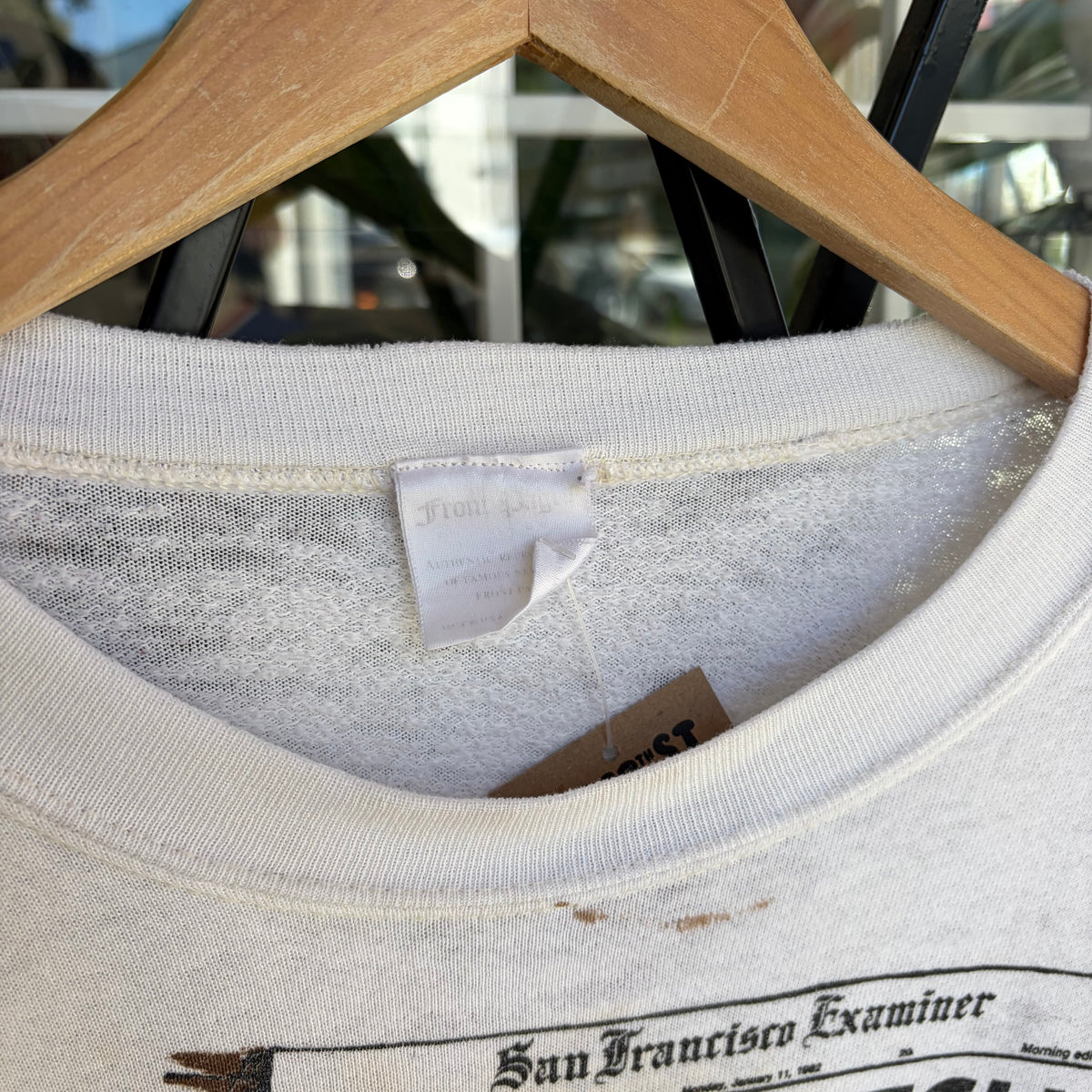 Vintage Distressed and Painted SF 49ers Front Page Crewneck - Size L