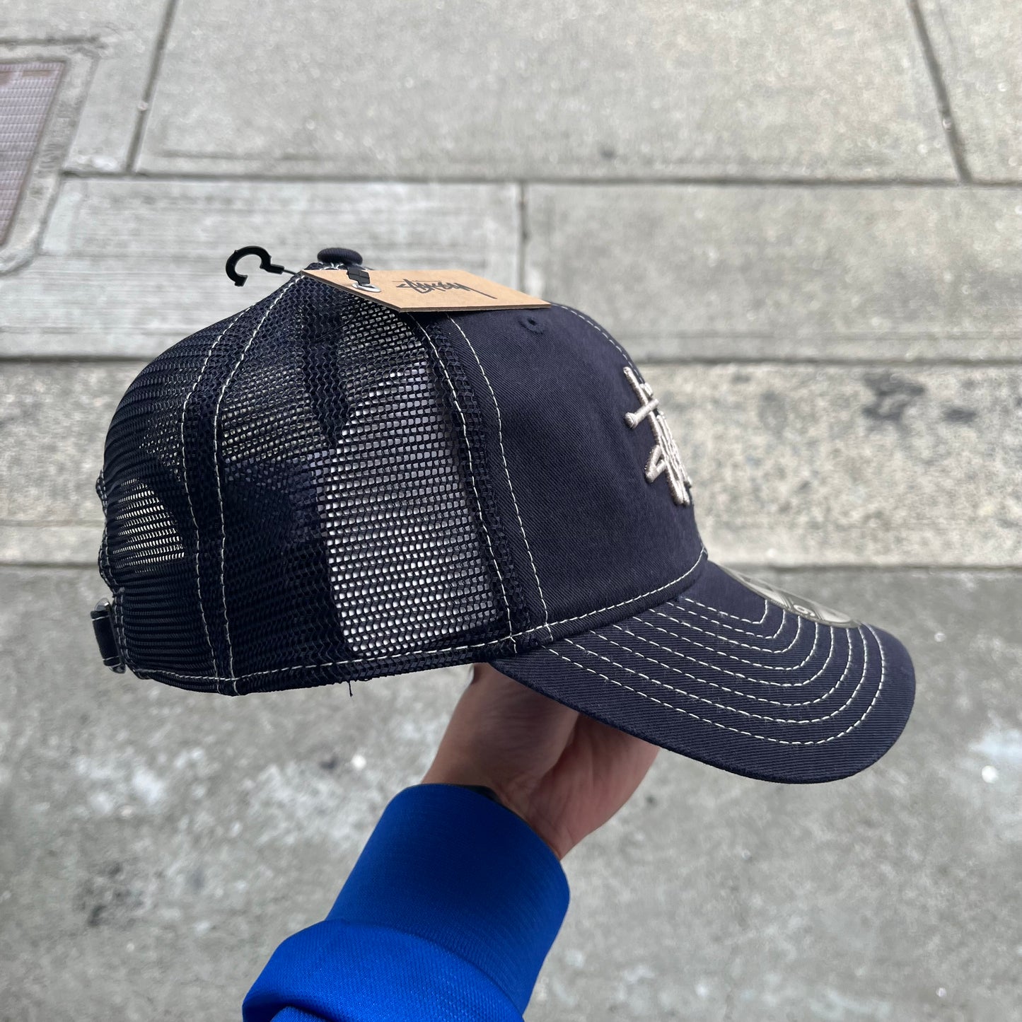 Stussy Washed Basic Trucker Hat Navy