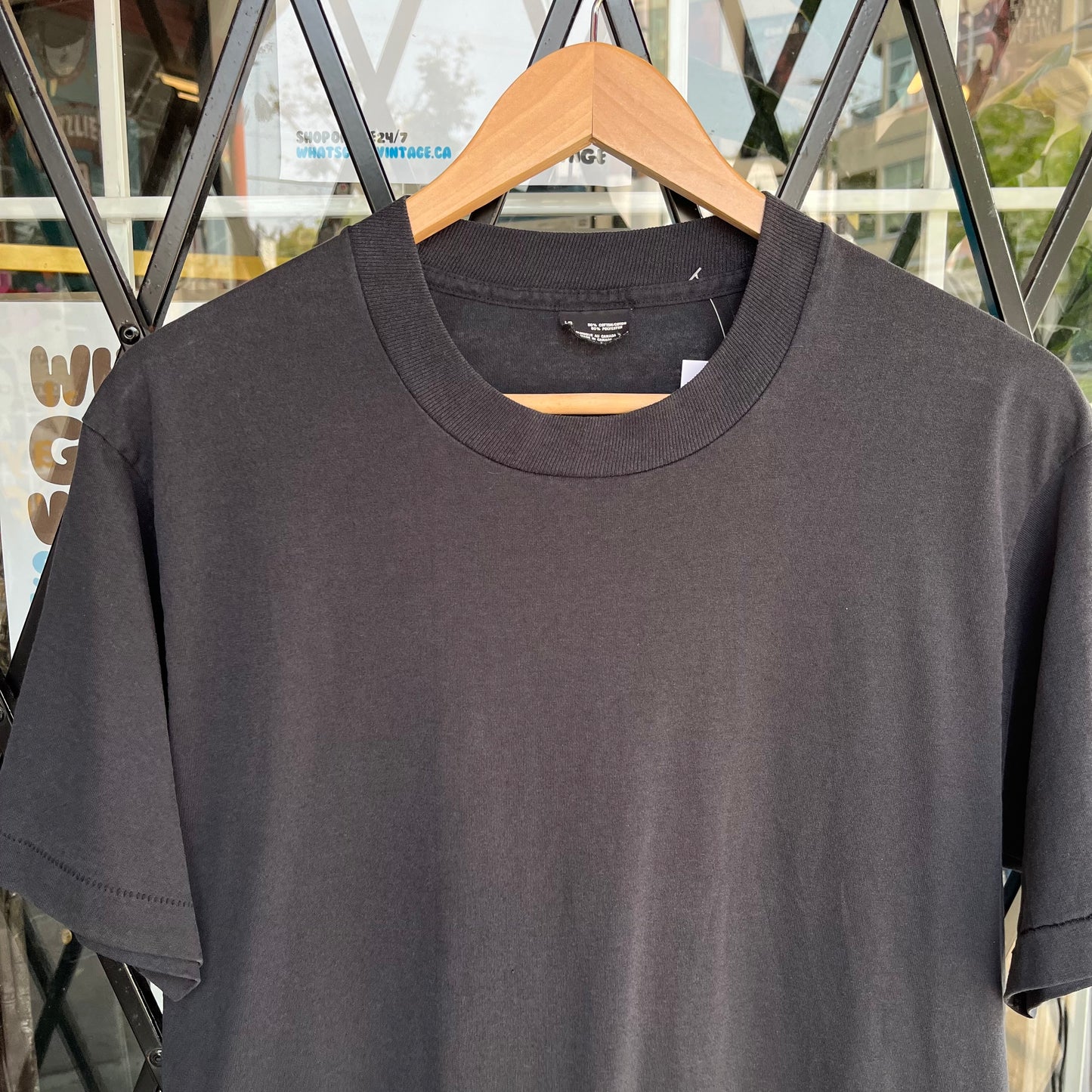 Vintage Blank Black Tee - Size L