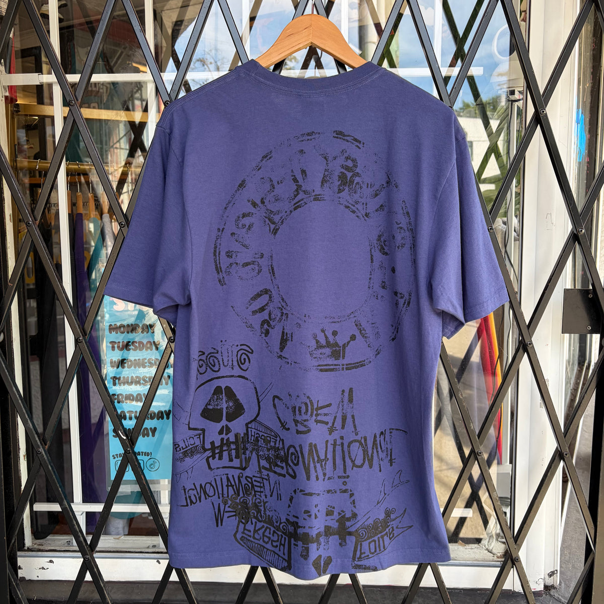 Stussy Skulls Tee Indigo - Size M
