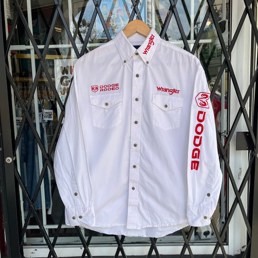 Vintage Wrangler Dodge Rodeo Button Up Shirt - Size M