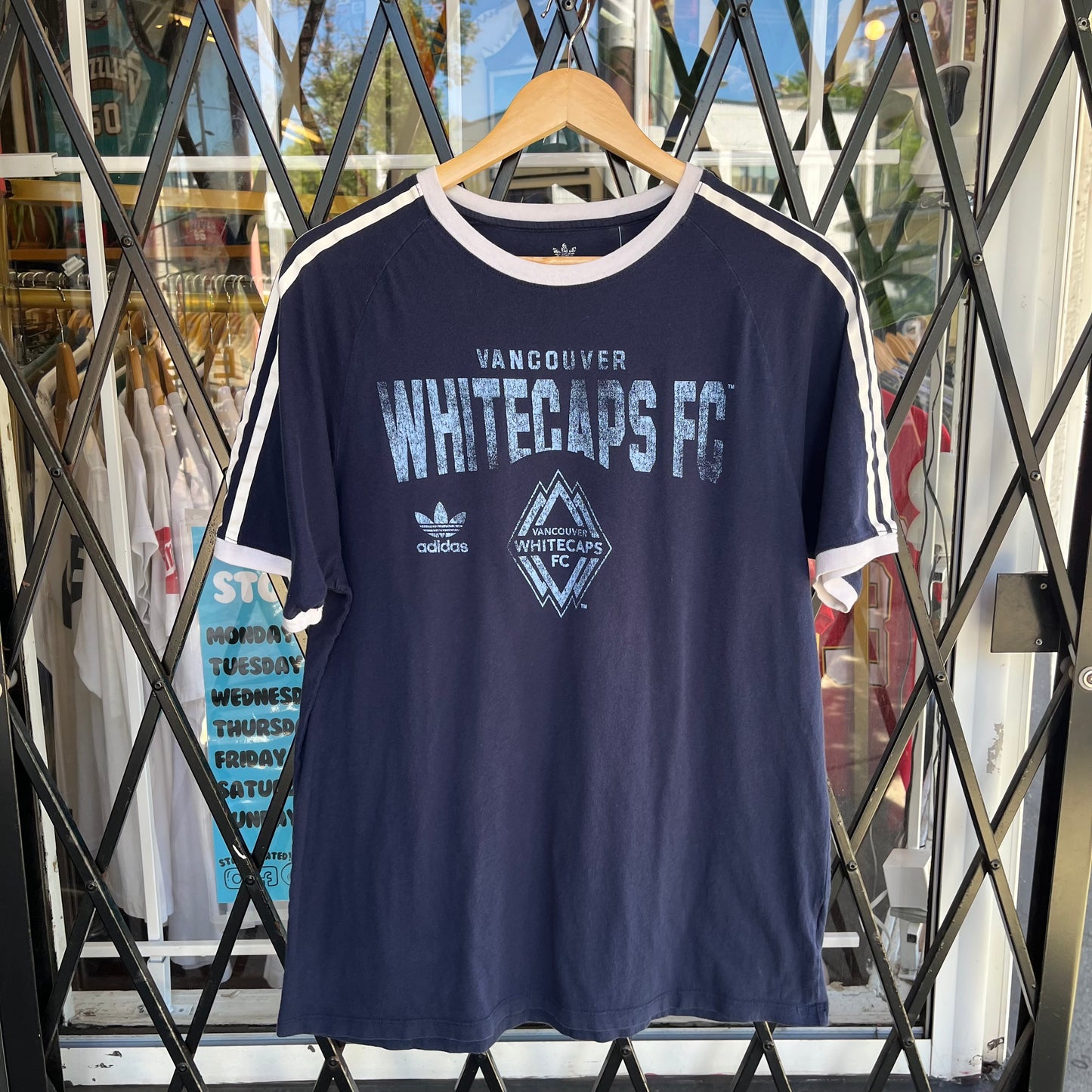 Adidas White Caps Ringer Tee - Size L