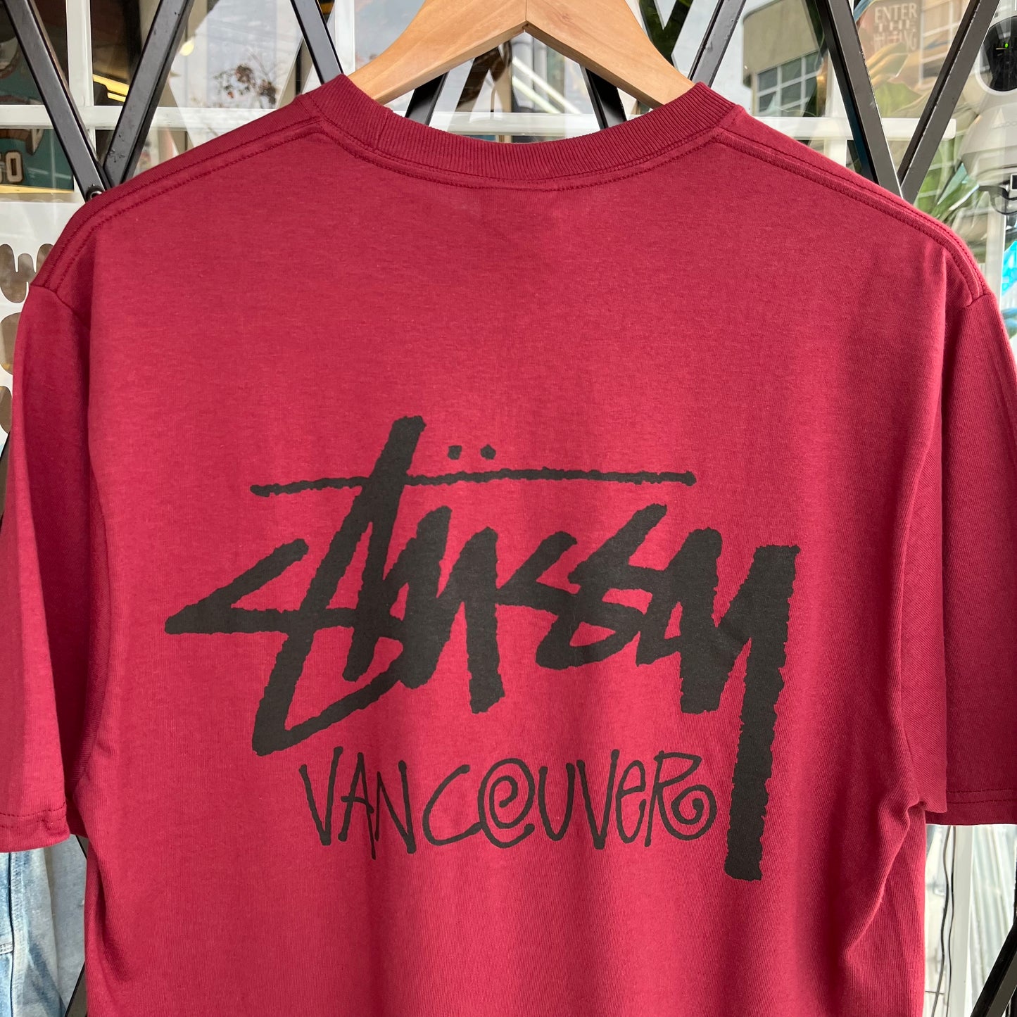Stussy Stock Vancouver Tee Wine - Size M