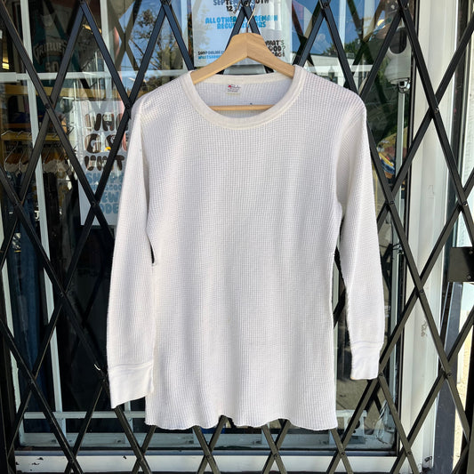 Vintage Thermal Waffle Long Sleeve Shirt - Size L