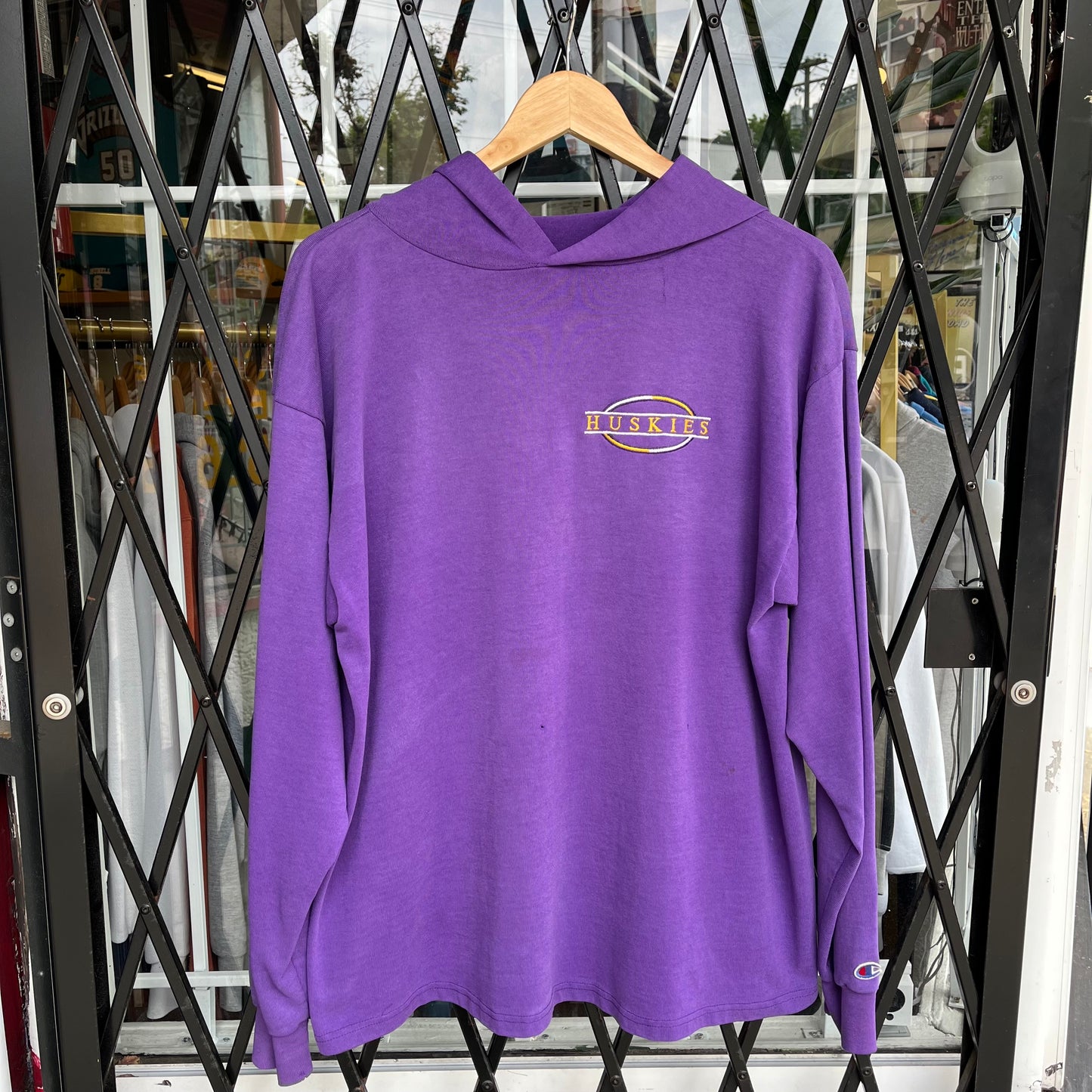 Vintage 90s Champion Washington Huskies Light Hoodie - Size L