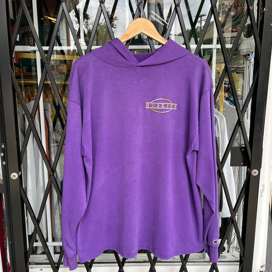 Vintage 90s Champion Washington Huskies Light Hoodie - Size L