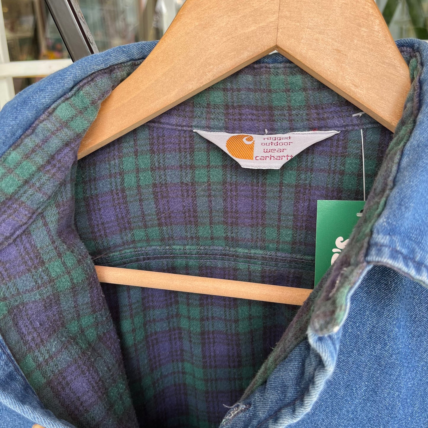 Vintage Carhartt Plaid Lined Button Up Shirt - Size XL