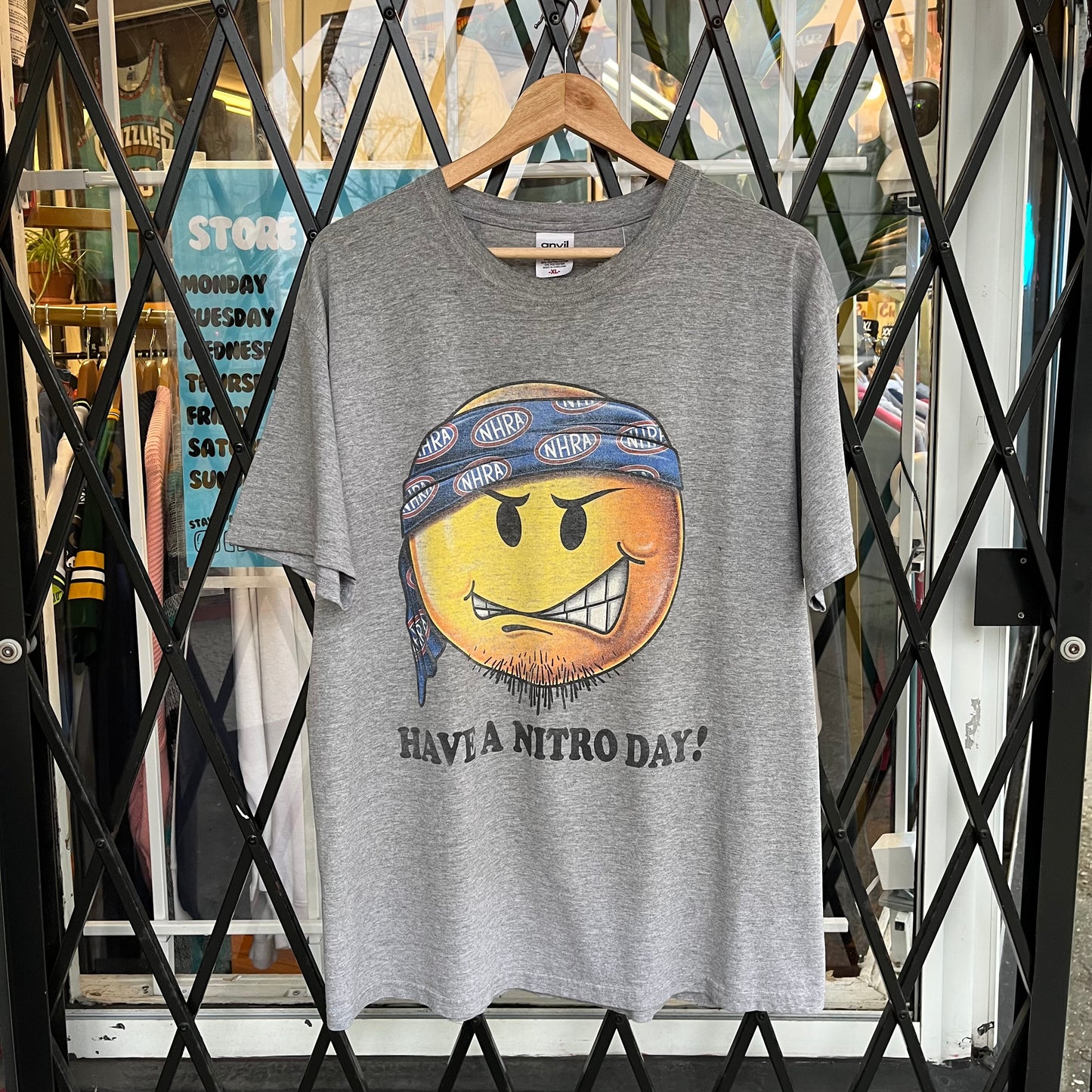 NHRA Drag Racing Smiley Face Tee - Size XL