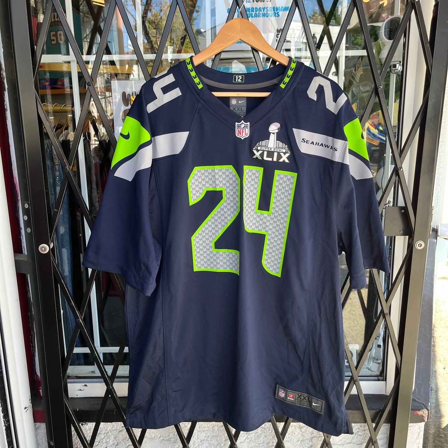 2014 Super Bowl Seattle Seahawks Marshawn Lynch Jersey - Size XXL