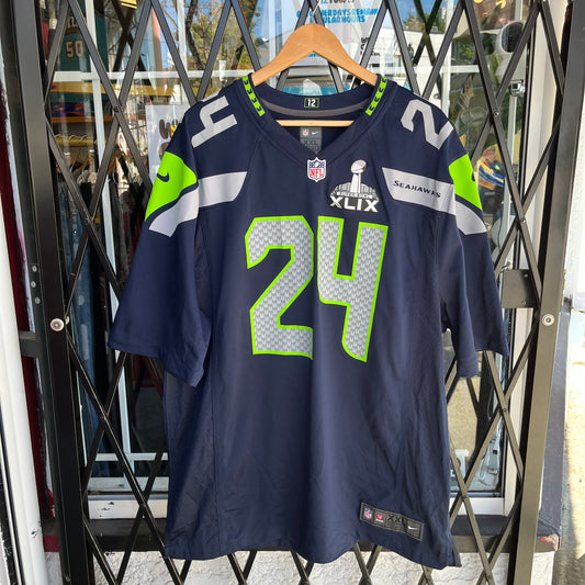 2014 Super Bowl Seattle Seahawks Marshawn Lynch Jersey - Size XXL