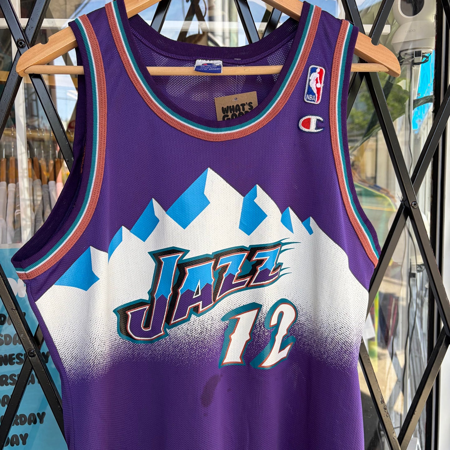 Vintage Champion Utah Jazz John Stockton Jersey - Size 40 (M)