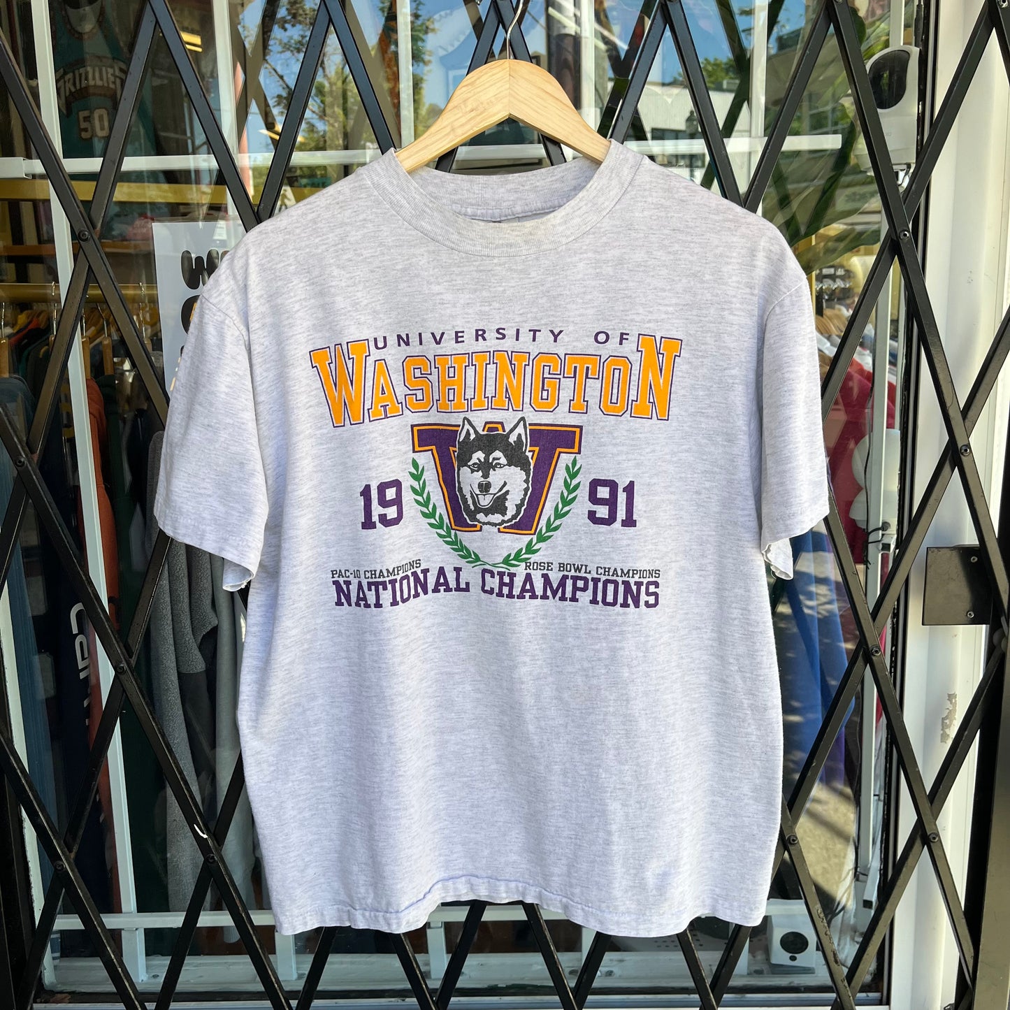 1991 Washington Huskies Rose Bowl Tee - Size L