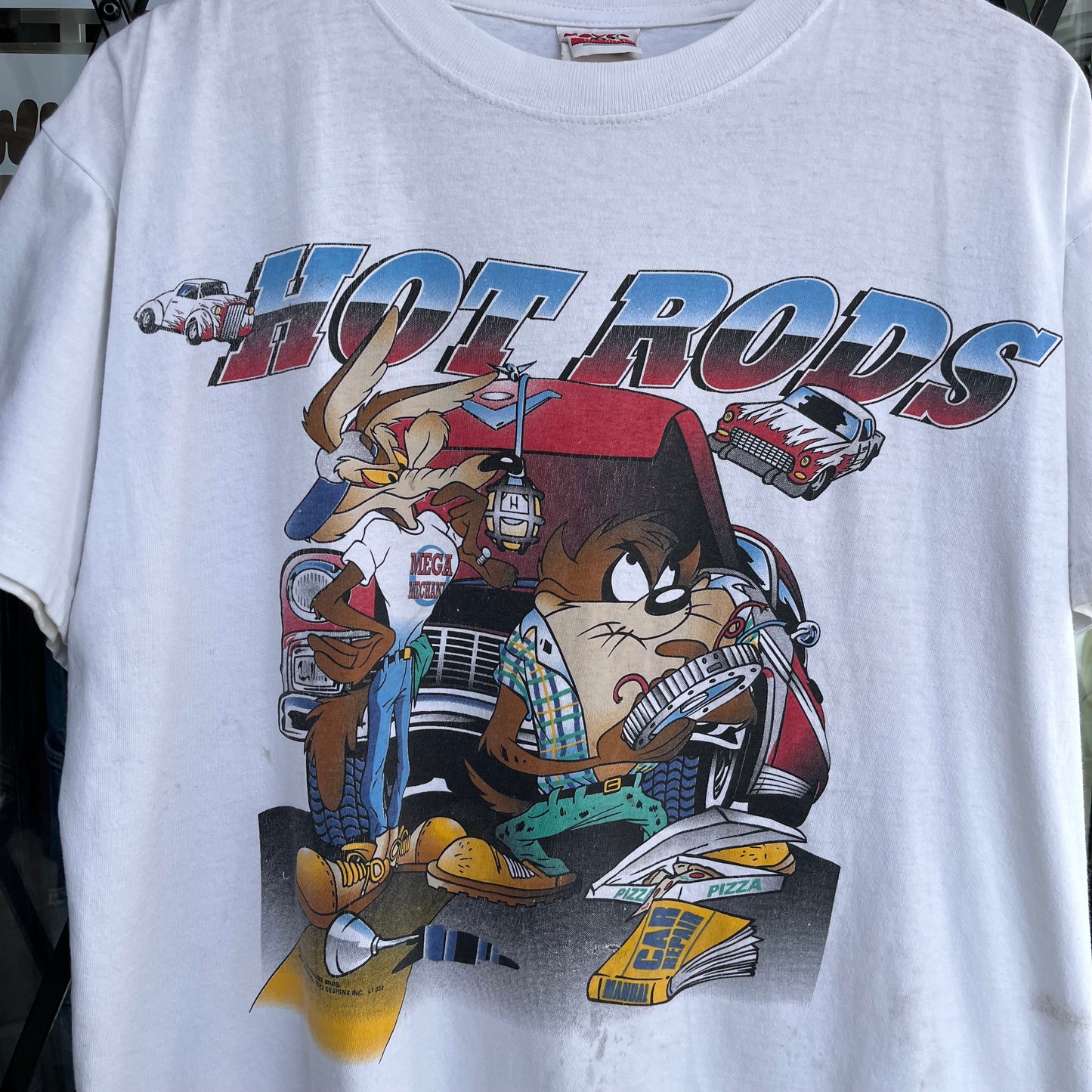 1995 Looney Tunes Hot Rods Mechanics Tee - Size L
