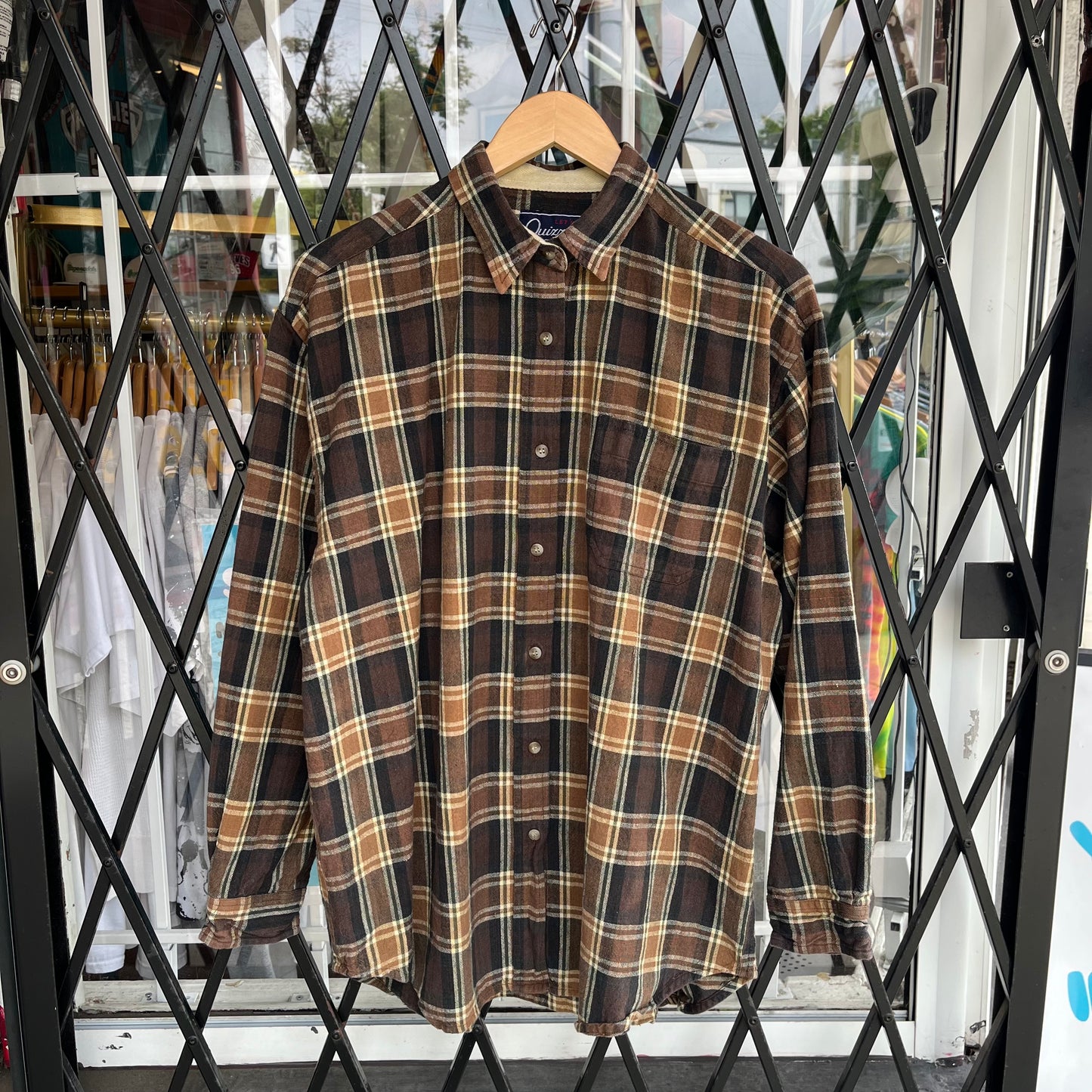 Vintage Plaid Button Up Shirt - Size L
