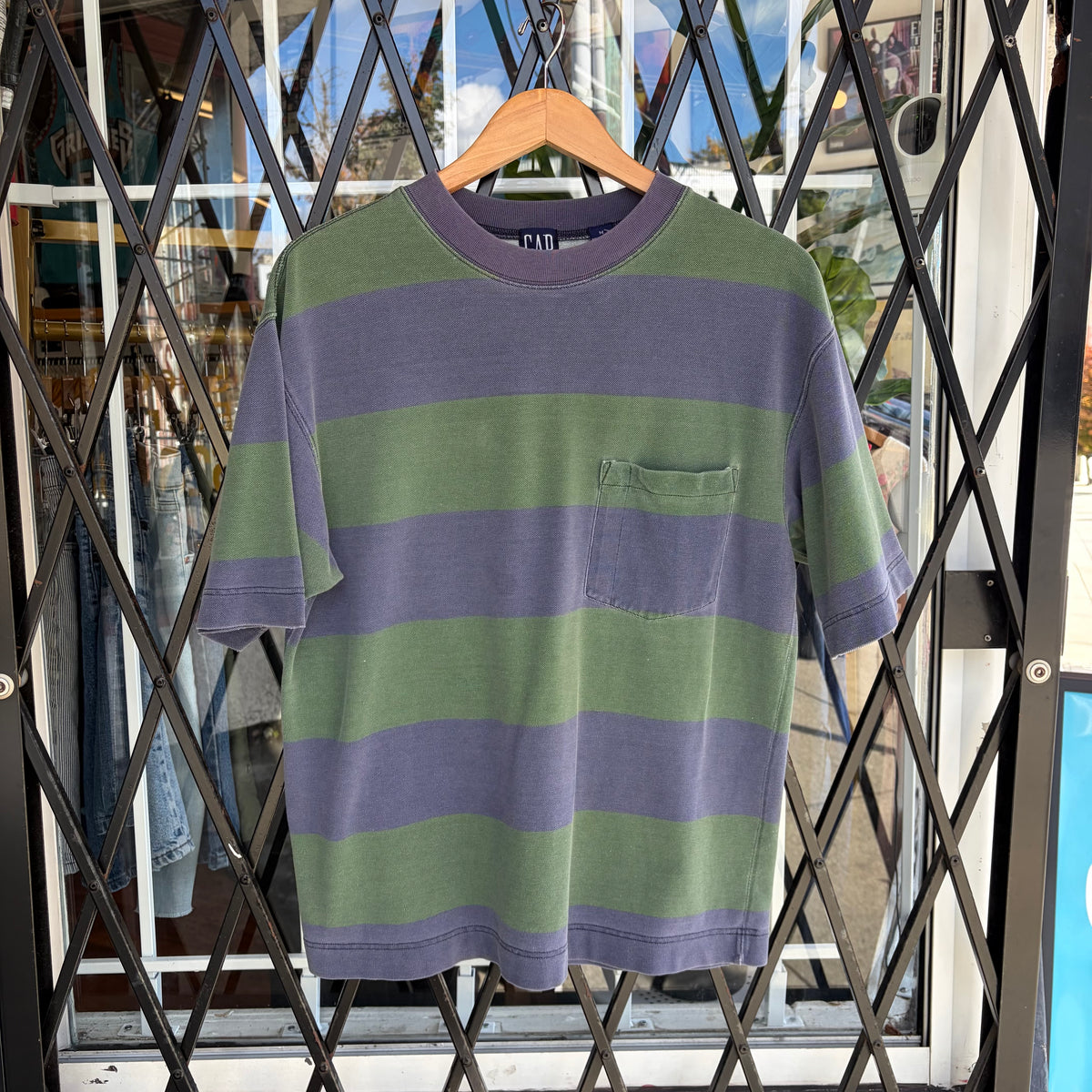Vintage Gap Stripe Pocket Tee - Size M
