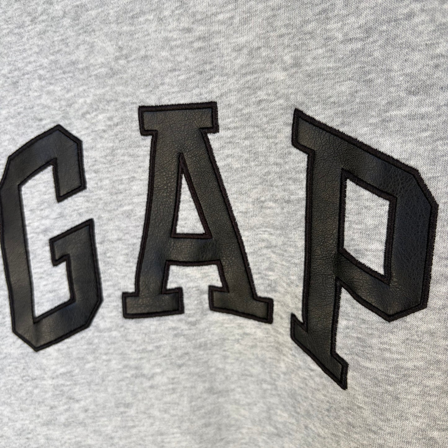 Gap Leather Spellout Hoodie - Size L Tall