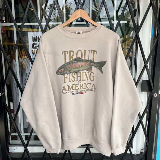 Vintage Trout Fishing Crewneck - Size XL