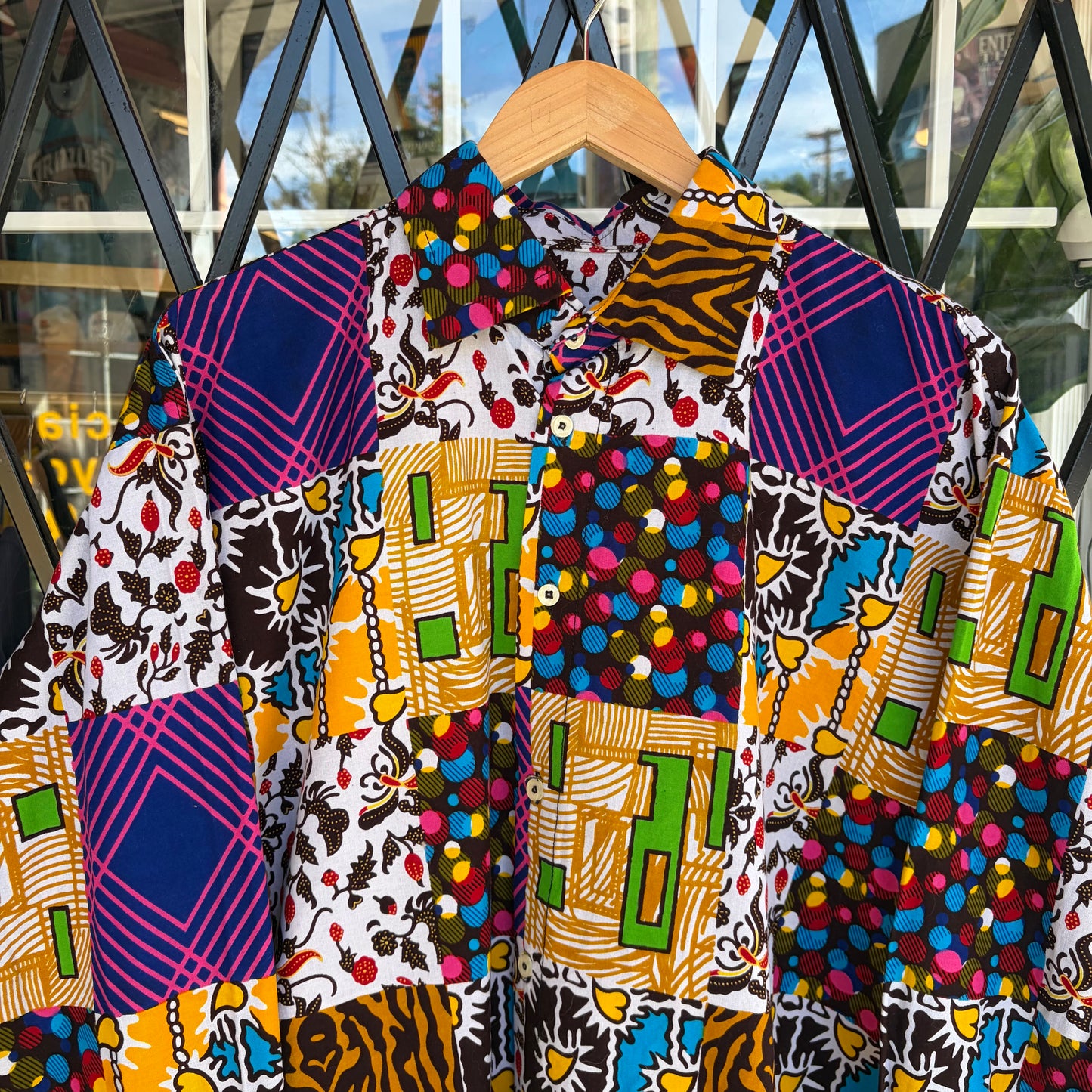 Custom Wild Print Button Up Shirt - fits size XXXL