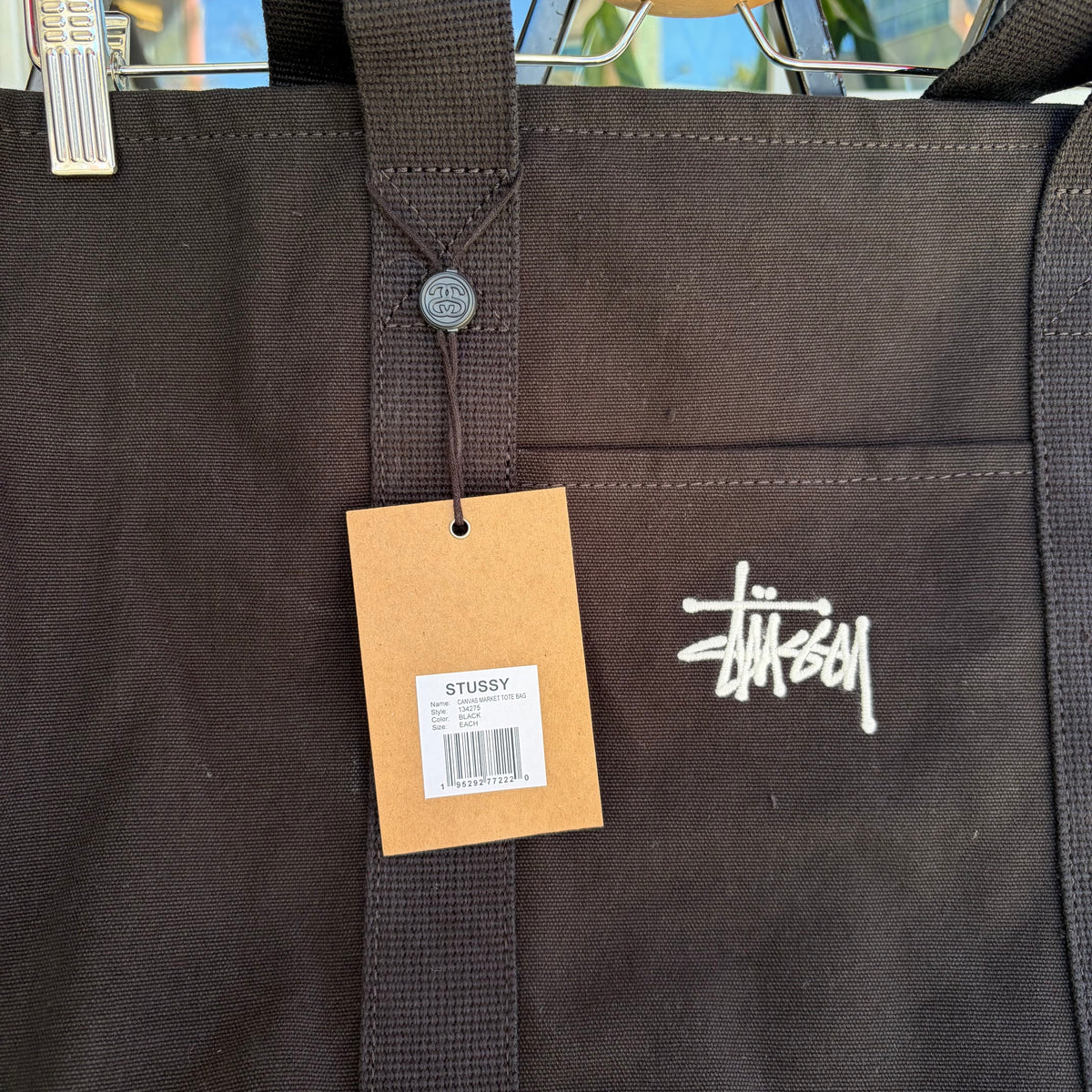 Stussy Canvas Market Tote Bag Black