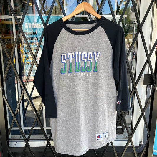 2017 Stussy Vancouver x Champions Raglan Shirt - Size L