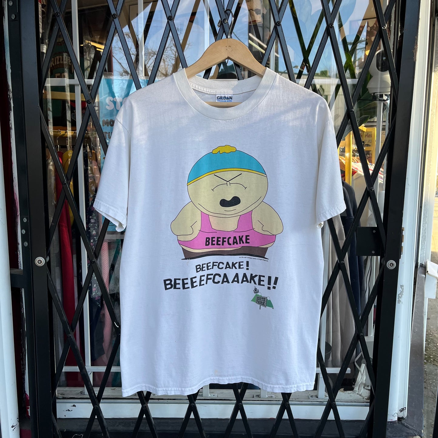1997 South Park Cartman Beef Cake Tee - Size L
