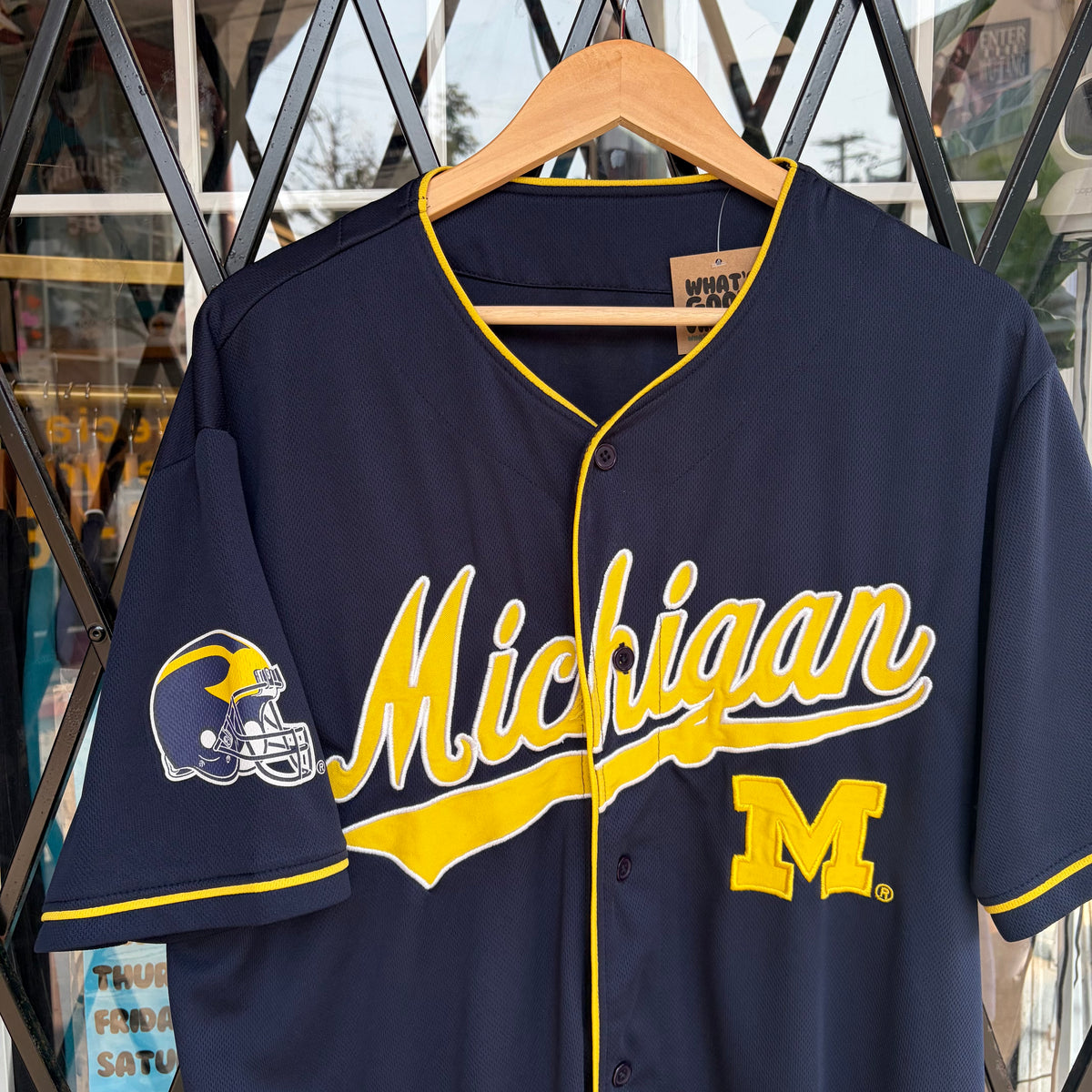 Michigan University Football Baseball Jersey - Size XL