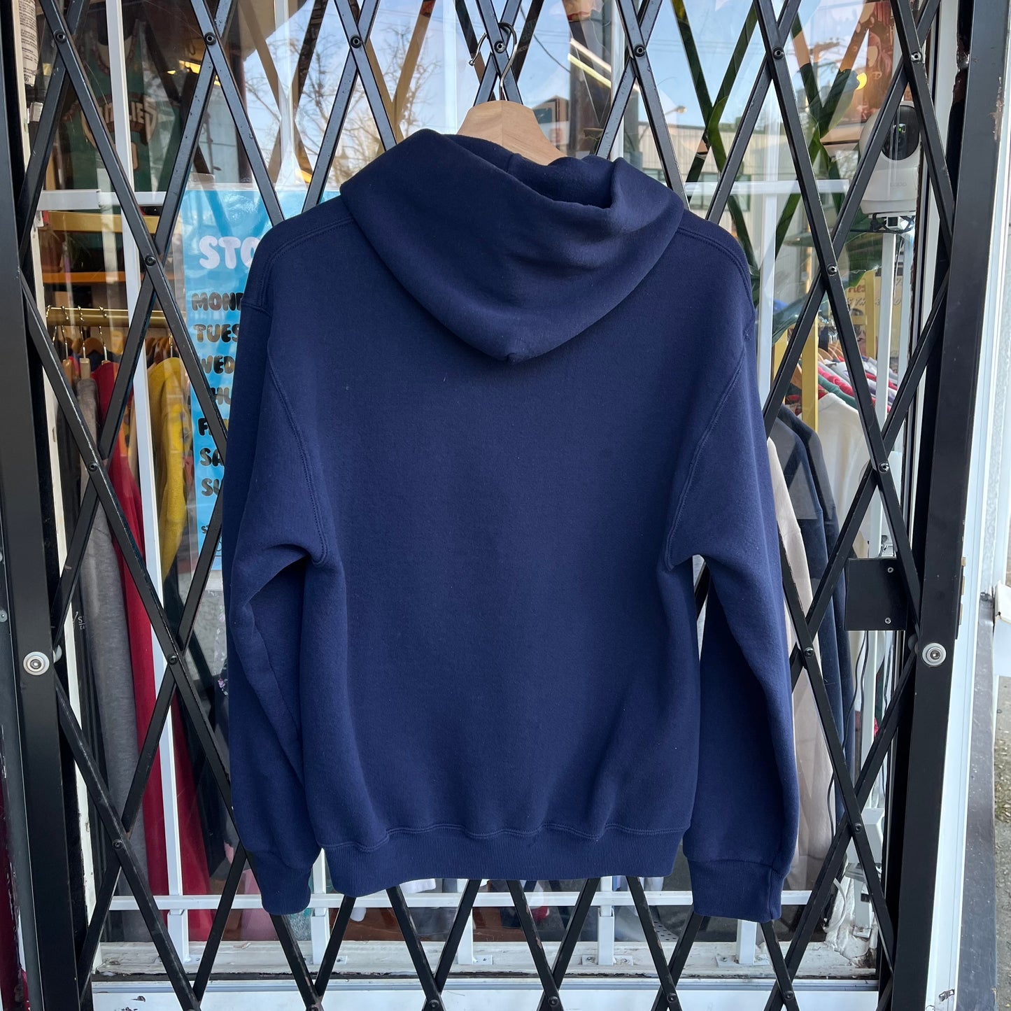 Vintage Russell Blank Hoodie Navy - Size S