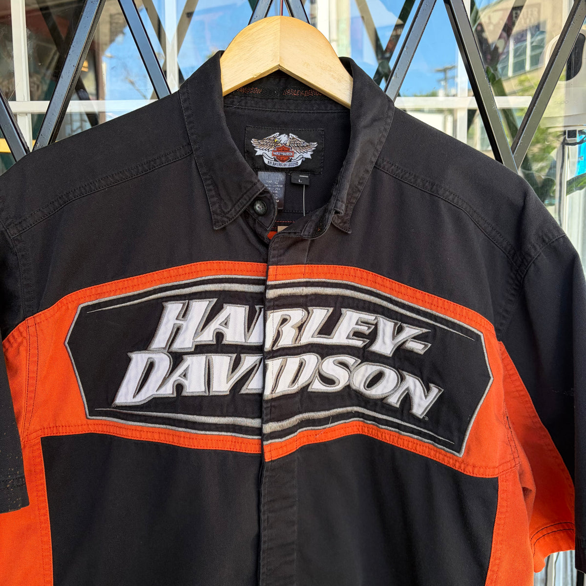 Harley Davidson Short Sleeve Button Up - Size L