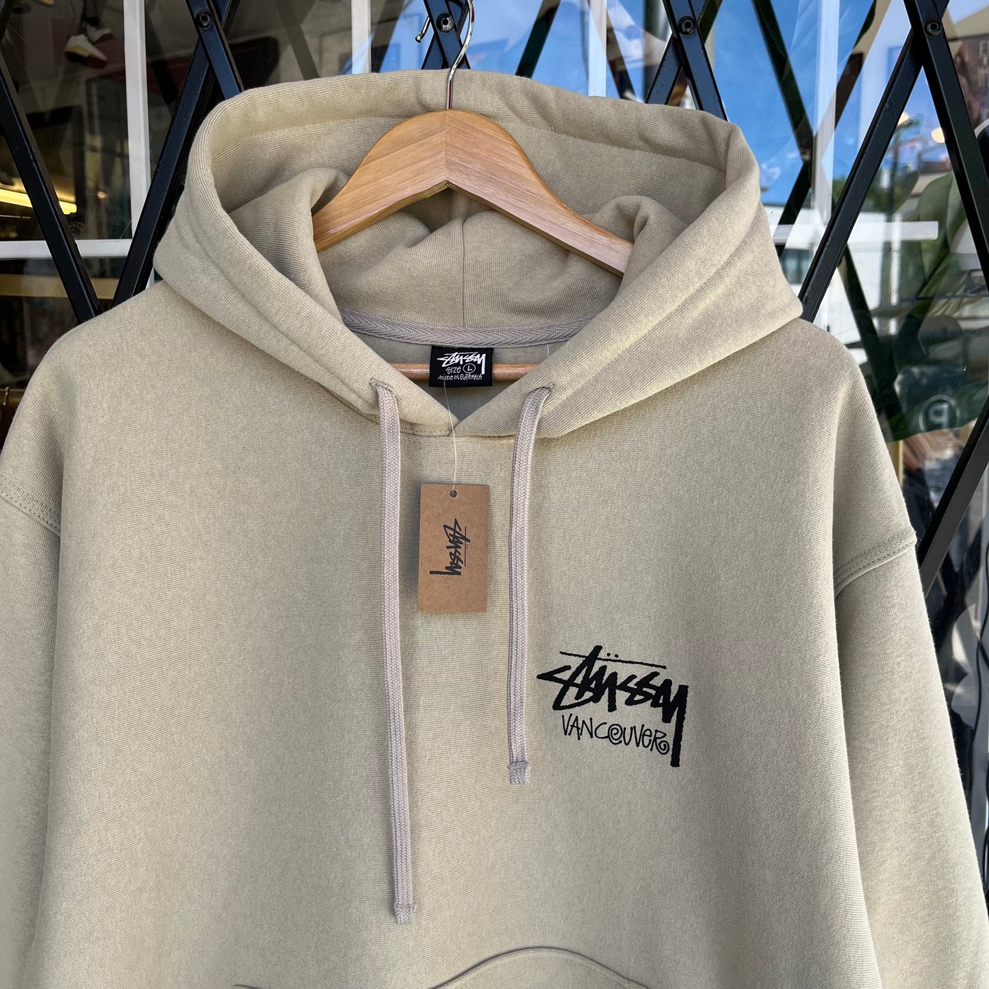 Stussy Vancouver Stock Hoodie Khaki - Size L