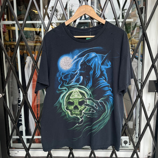 Y2K Grim Reaper Graphic Tee - Size XL