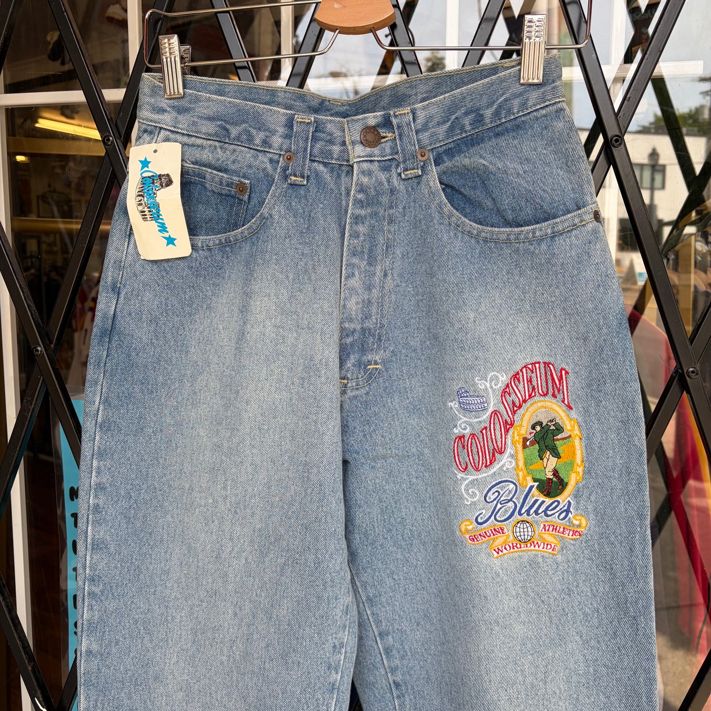 Vintage Colosseum Embroidered Dragon Denim Pants - Size 28W x 32L