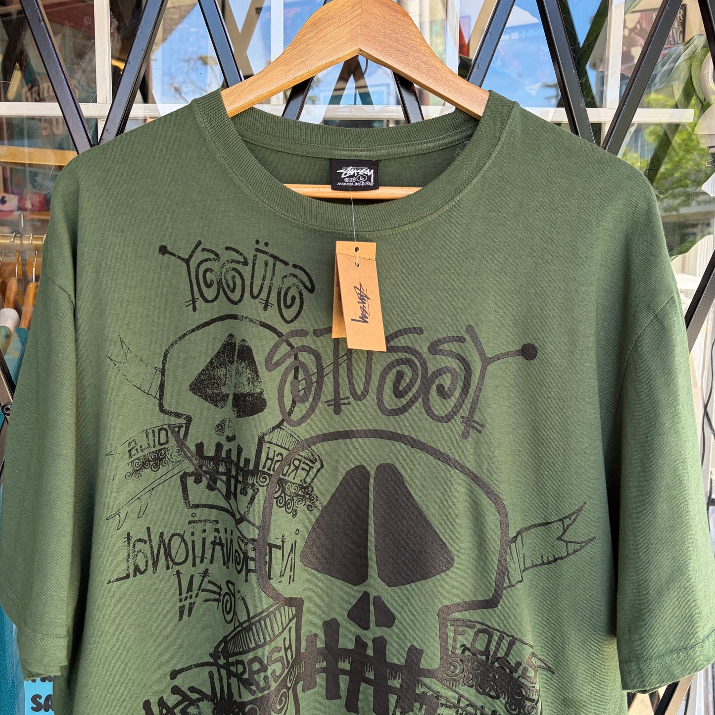 Stussy Skulls Tee Pine - Size L