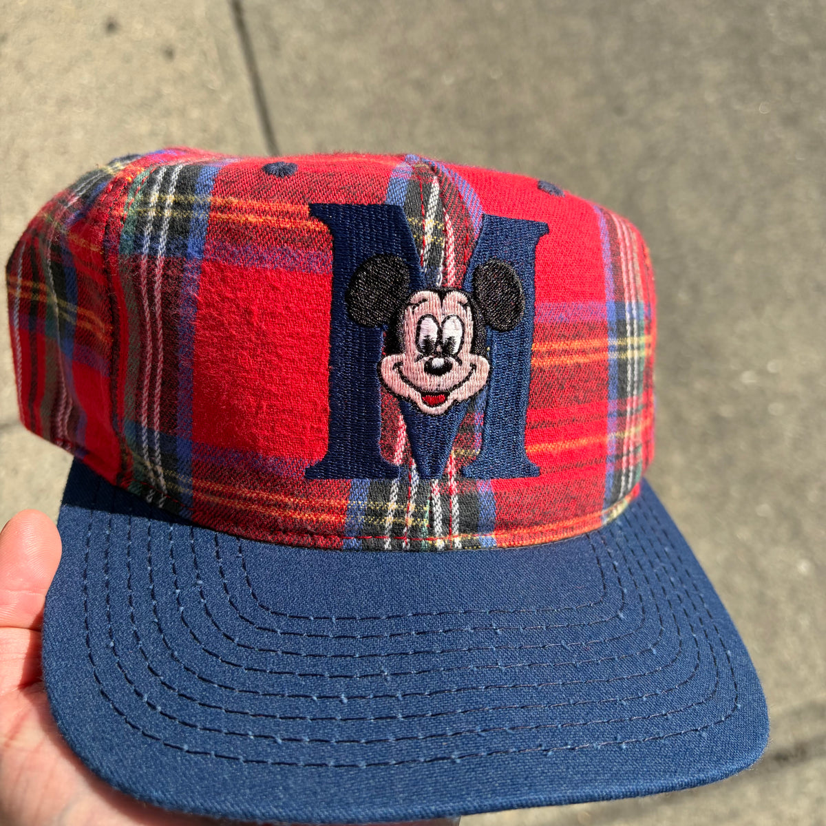 Vintage Disney Mickey Mouse Plaid SnapBack