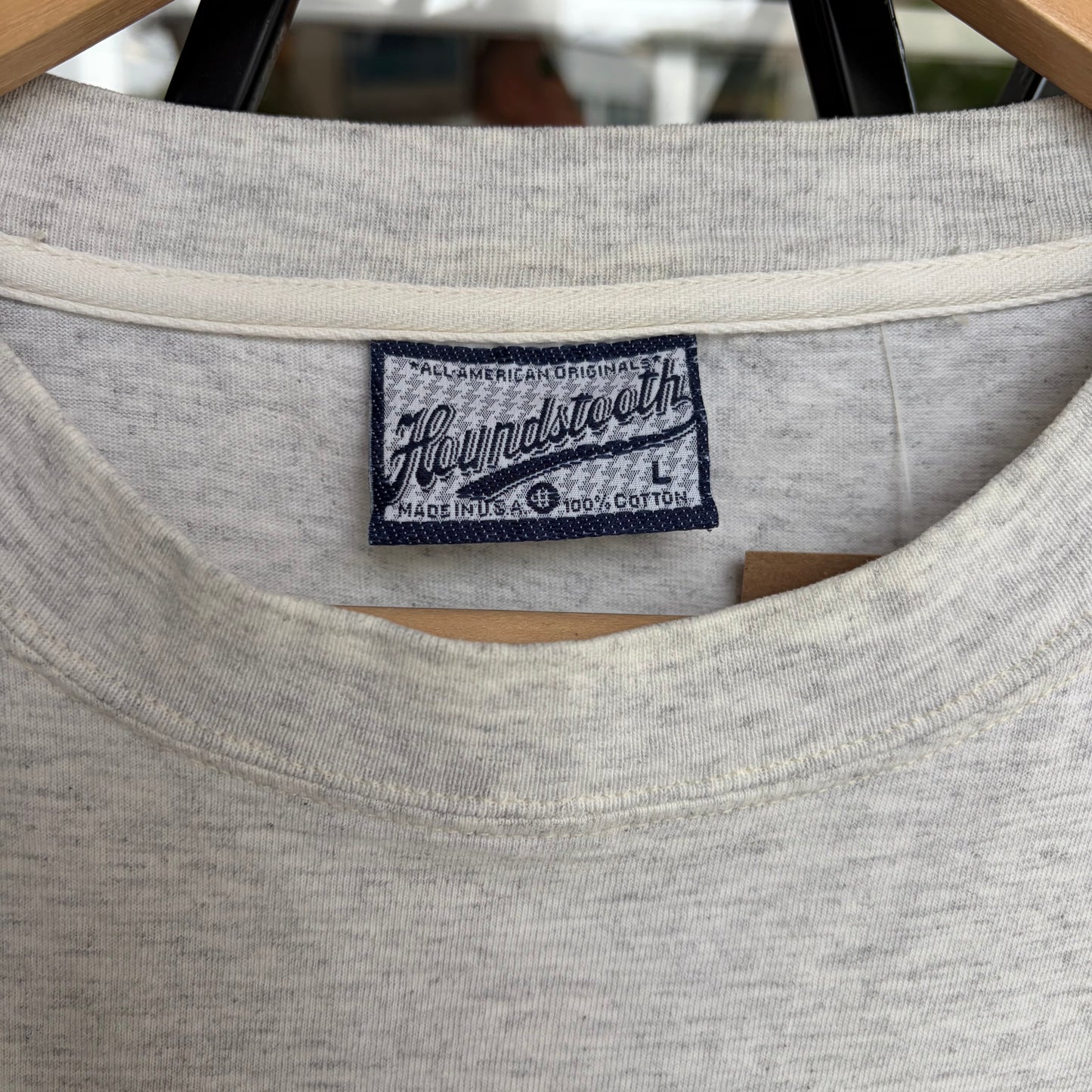Vintage Houndstooth Baseball Tee - Size L