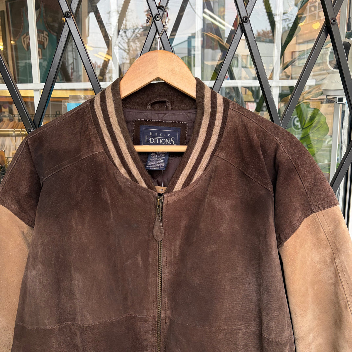 Vintage Genuine Leather Bomber Jacket - Size XL