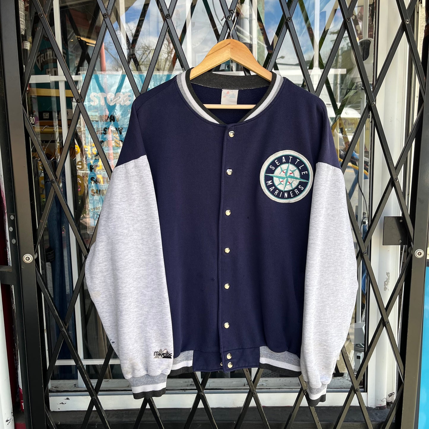 Vintage Seattle Mariners Snap Button Up Jacket - Size XL